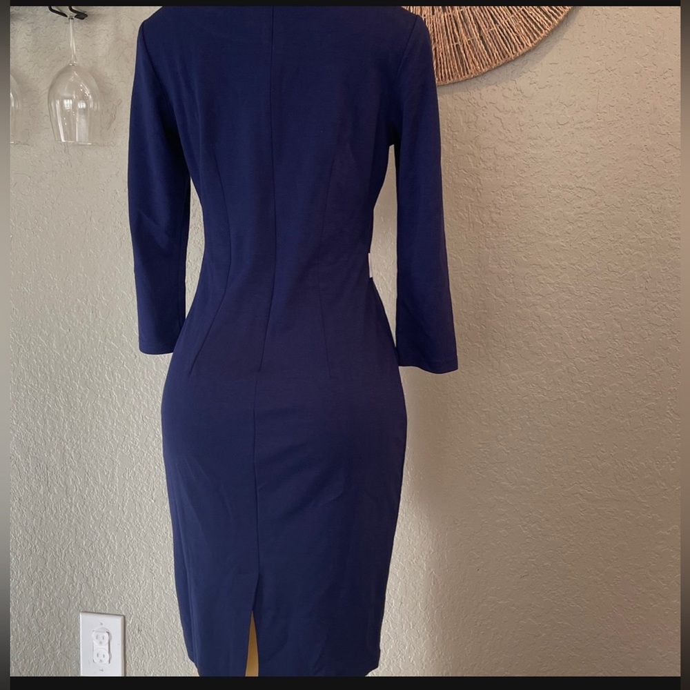 Navy patterned Dress - Picture 3 of 3